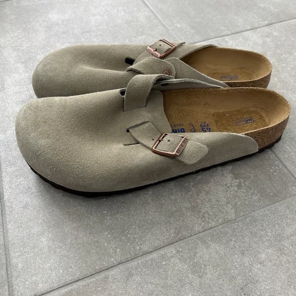 Birkenstock Women's Moccasins - Light Gray Suede - Picture 1 of 3